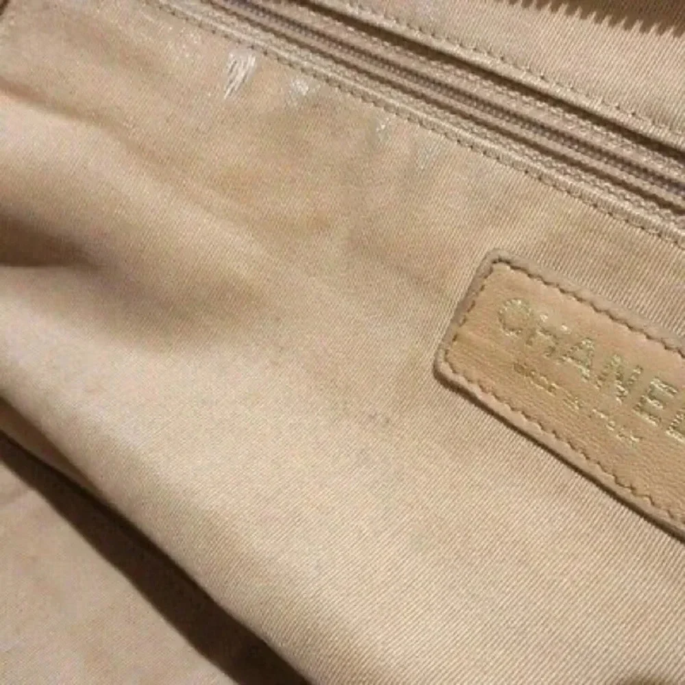 Vintage Chanel Beige Caviar Bowling Bag